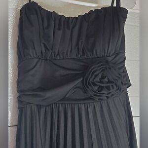 Speechless Black Strapless Rosette Dress Pleated Size Small